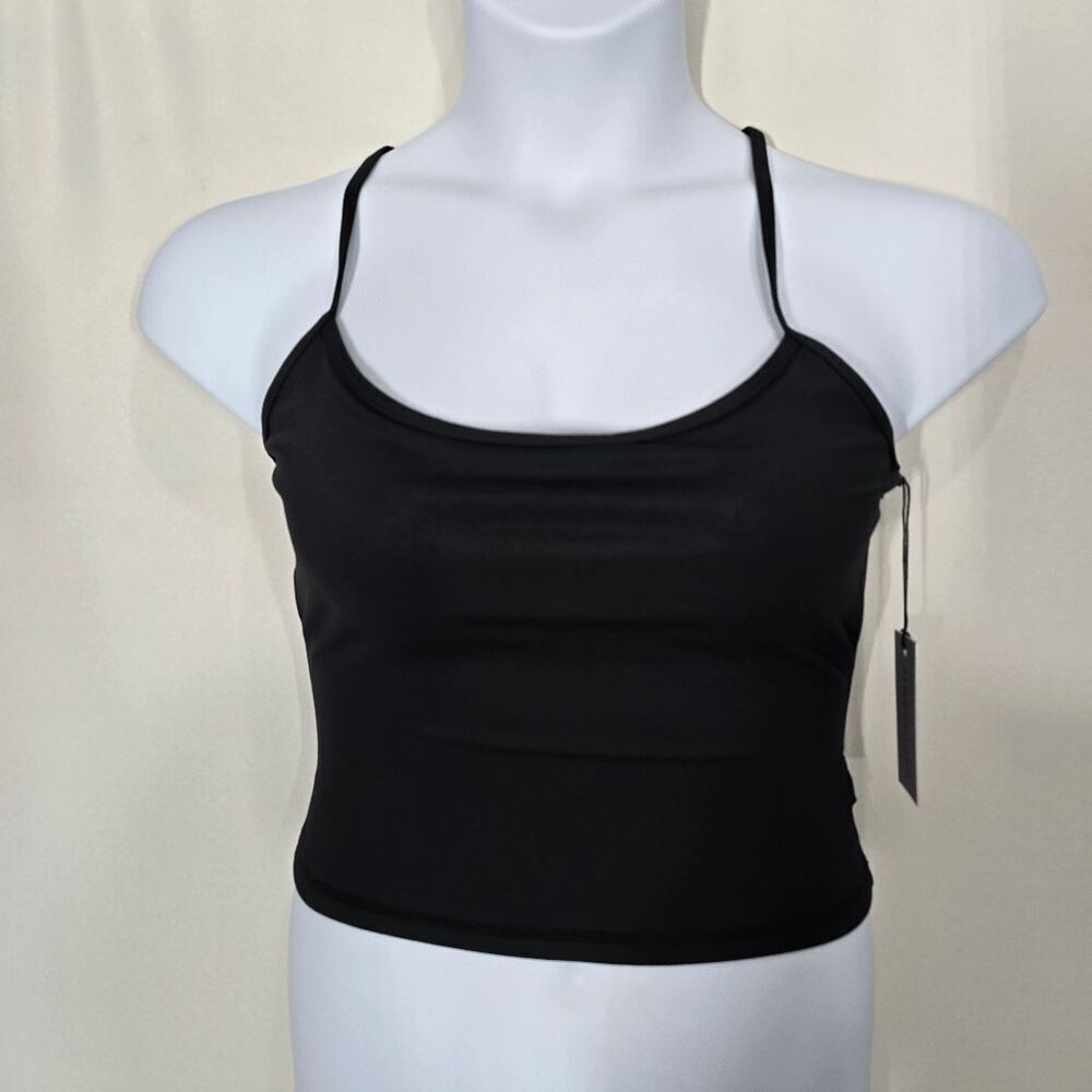 WeWoreWhat Solid Black Sport Cami Built-in Bra Medium